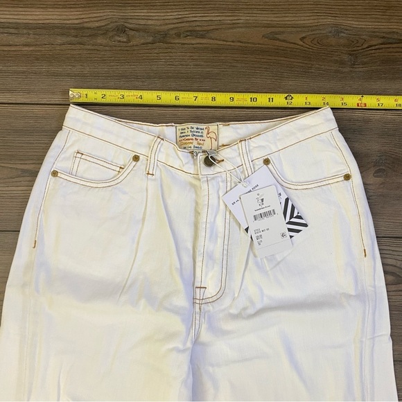 Free People X Sandrine Rose High Waist White Buckle Pants - NEW - Picture 7 of 11